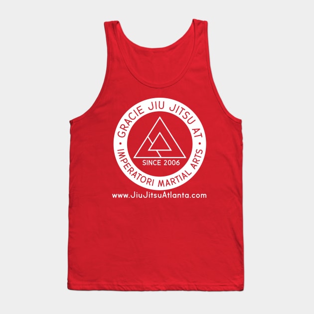 GRACIE JIU JITSU AT IMPERATORI round on red Tank Top by GracieJiuJitsuatImperatori